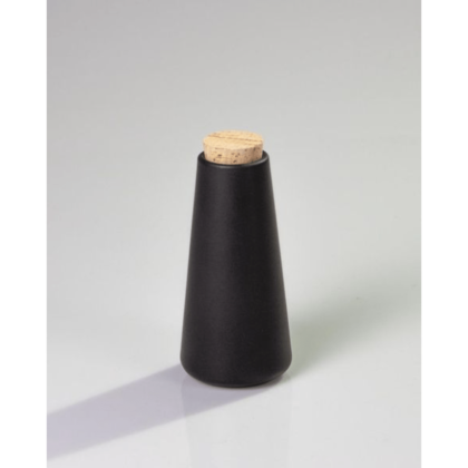 black pottery water bottle