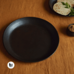 black pottery dinner plates