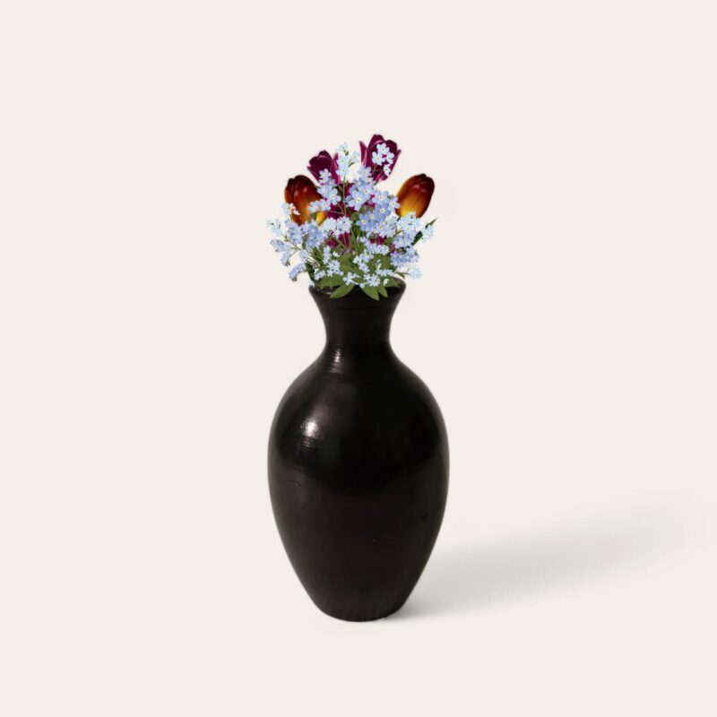 Black Pottery Plum Shape Vase
