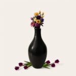 Decorative Vases – Black Pottery Long Bud Shape Vase for Home Interior Decor | Home Decor Shop