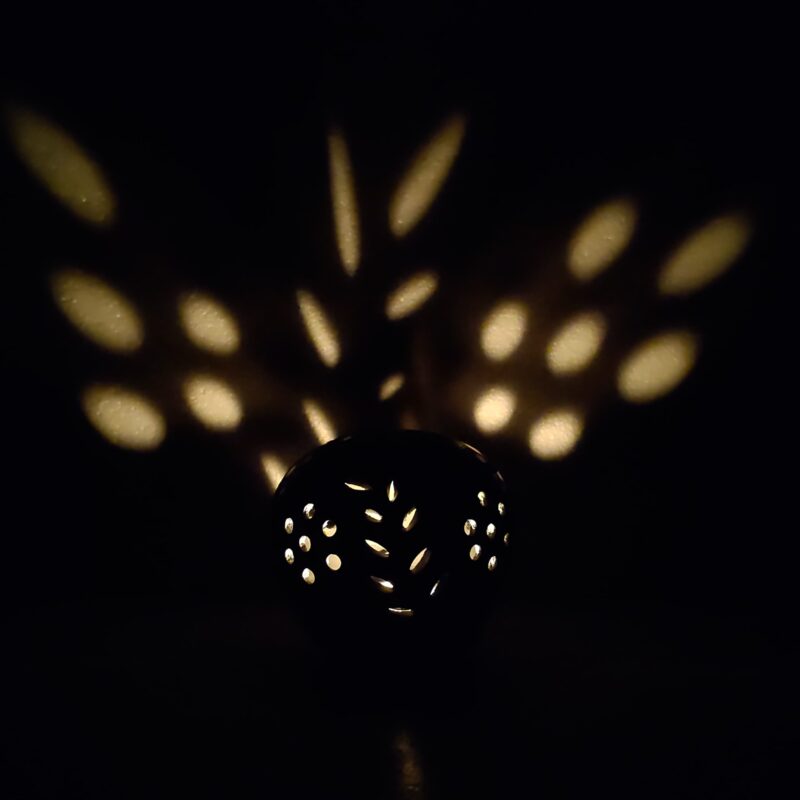 Black Pottery Matka Shaped Candle Holder
