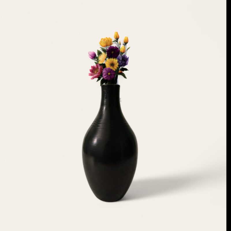 Decorative Vases – Black Pottery Long Bud Shape Vase for Home Interior Decor | Home Decor Shop - Image 5